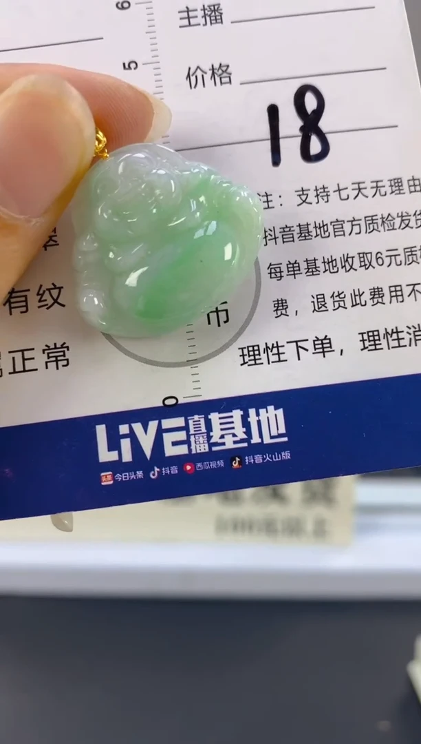 【闪购商品】翡翠颈饰18K金镶嵌天然A货翡翠