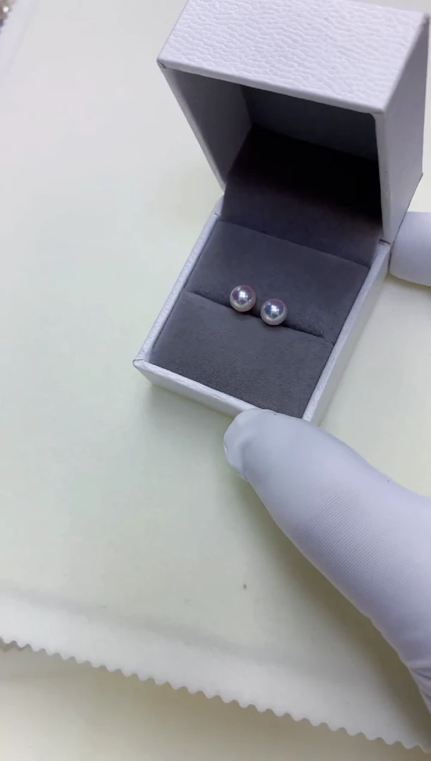 【闪购商品】海水珍珠饰品18K金镶嵌5-6素钉定制