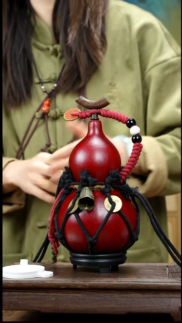 XR035复古网兜款天然酒葫芦（一物一拍）