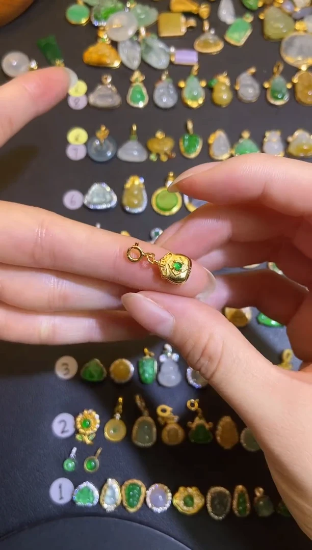 吊坠(不含链)银S925镶嵌翡翠1