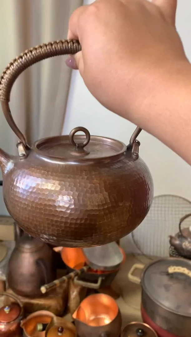 紫铜做旧北村提梁壶