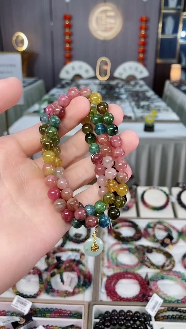 未镶嵌老矿碧玺三圈手串7mm+碧玺xion多样性发一条