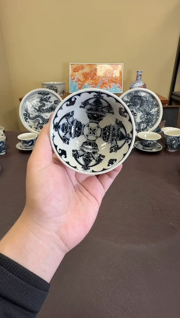 二号釉金刚杵压手杯