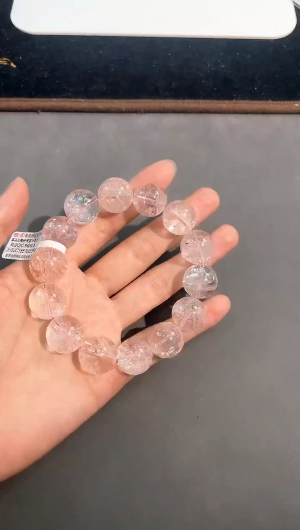 水晶手链未镶嵌39号喜马拉雅粉阿赛单圈16mm