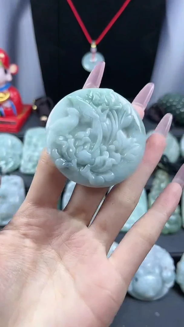 【闪购商品】翡翠颈饰未镶嵌喜鹊双喜临门·