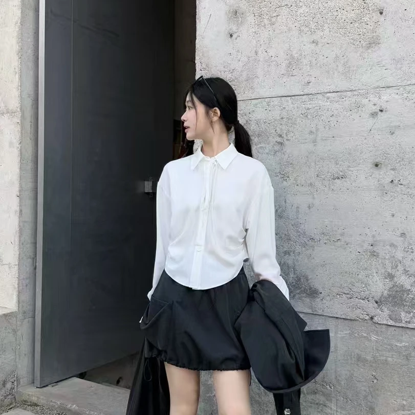 WANYIFANG 短款收腰衬衫 73191138