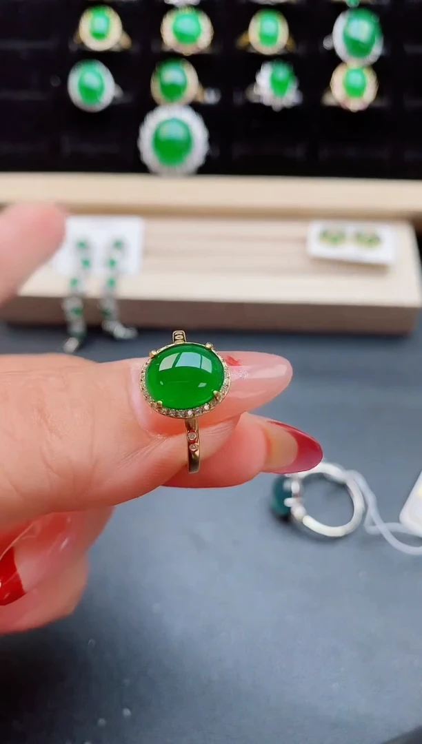 【闪购商品】翡翠戒指银S925镶嵌321321