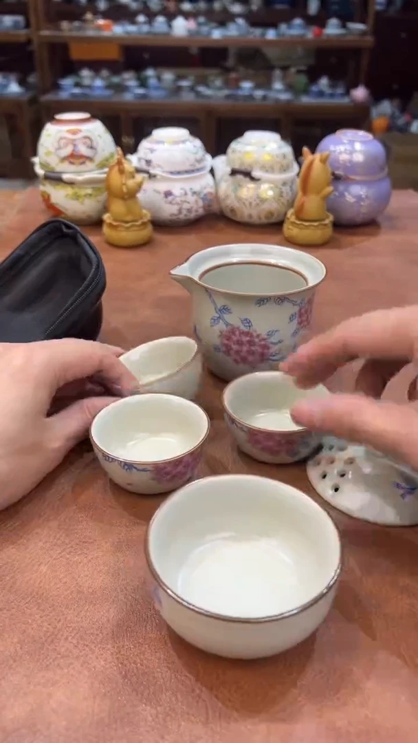 真的很便宜会开片的旅行茶具