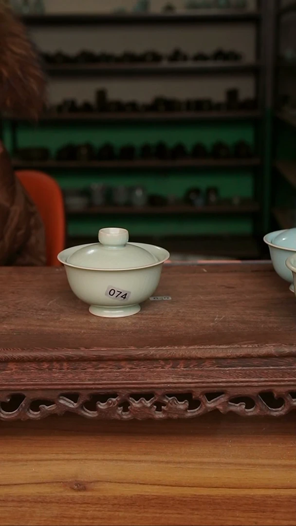 杯074号仿古两才小乔盖微微不完美