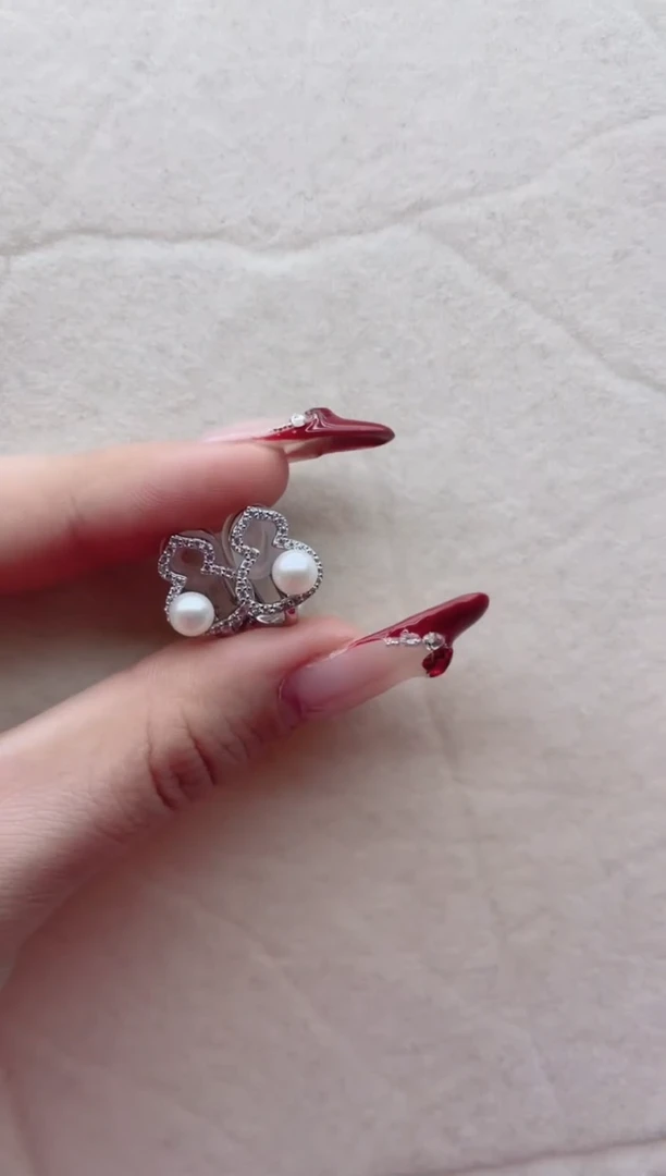 【闪购商品】淡水珍珠耳夹银S925镶嵌A49