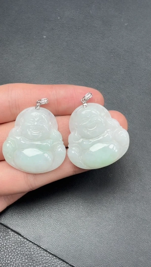 颈饰18K金镶嵌翡翠佛公/多样性发一件