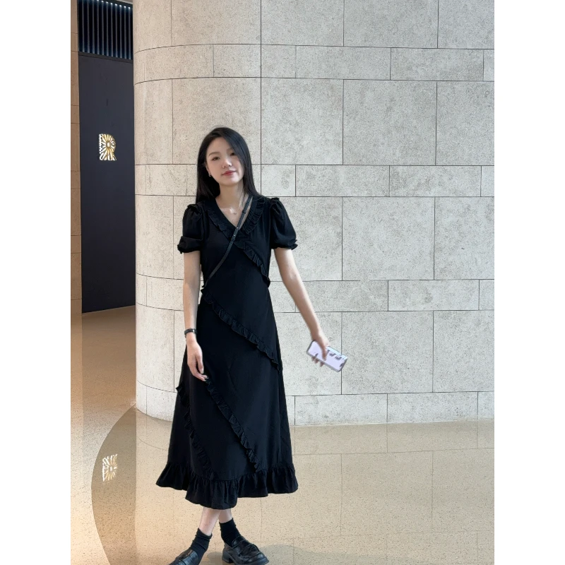 主推裙/夏季设计感气质收腰显瘦v领连衣裙 JY291