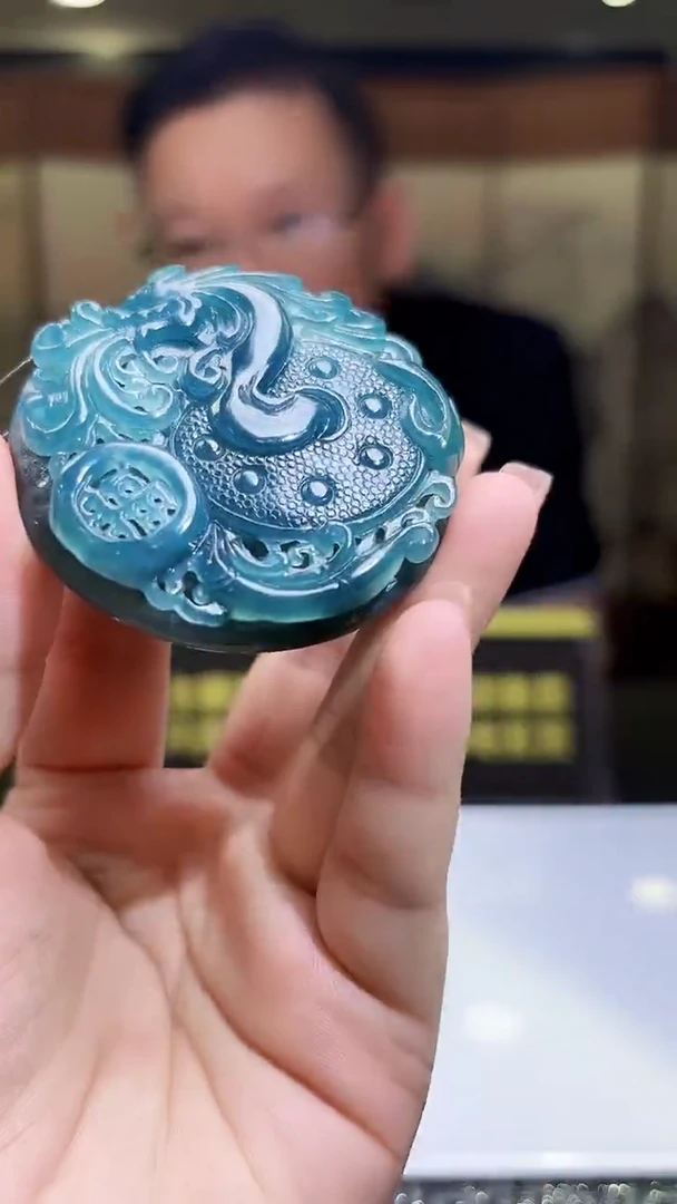 定制翡翠未镶嵌17/0701/C/发其一件/仿古龙