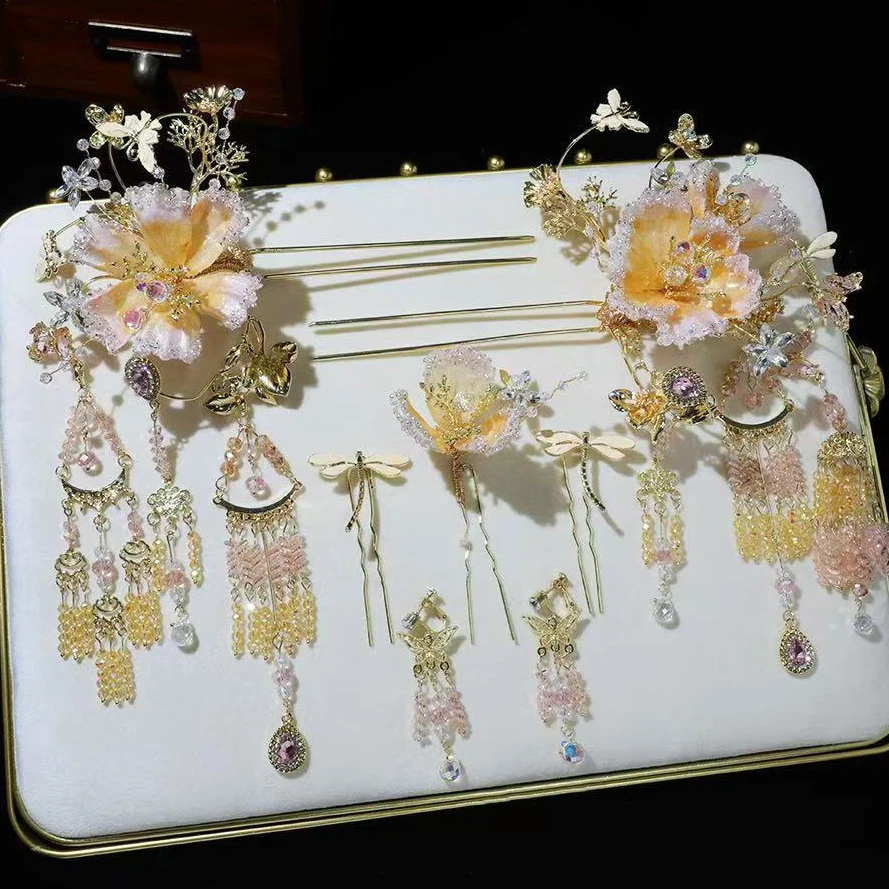 合金婚庆饰品 新款减龄中式新娘饰品爆款208