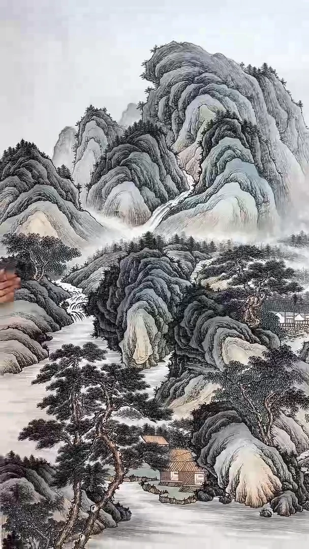 国画国画《溪山雅居》