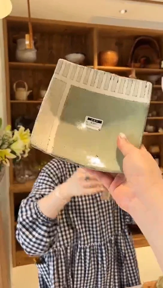 摆件000000002229作家皿方形绿