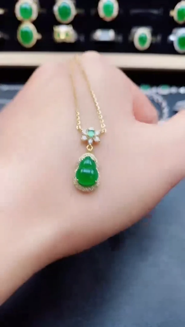 翡翠银S925镶嵌吊坠(赠链)321321