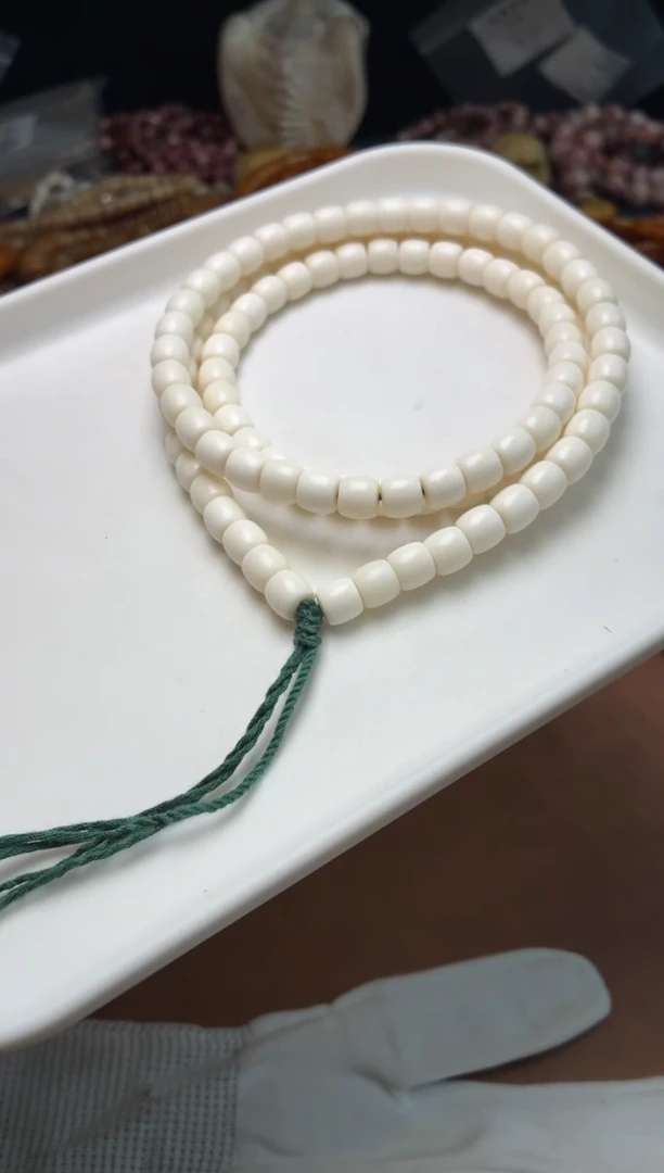 牛骨手串/手链N181 骨瓷白直切长串 精挑版
