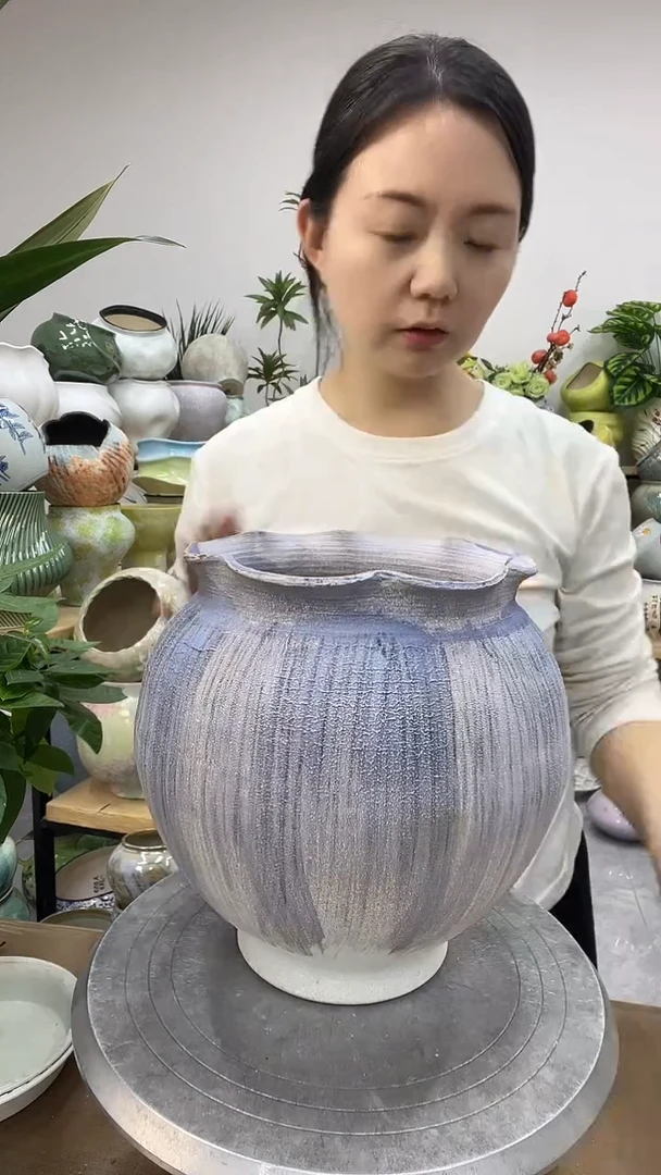 9.6陶瓷花盆直播链接高.   24     口17