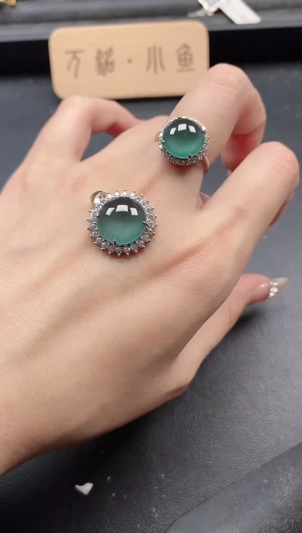 银S925镶嵌戒指翡翠51151