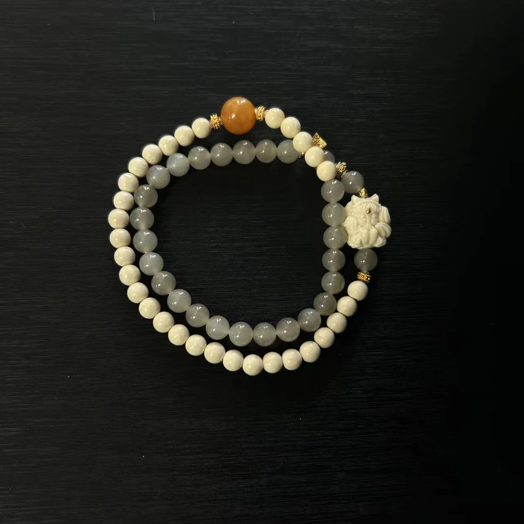 烟灰HT猛犸双圈手串