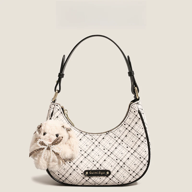 VIPOL小众月牙包包女2025新款通勤手提腋下包单肩新月包