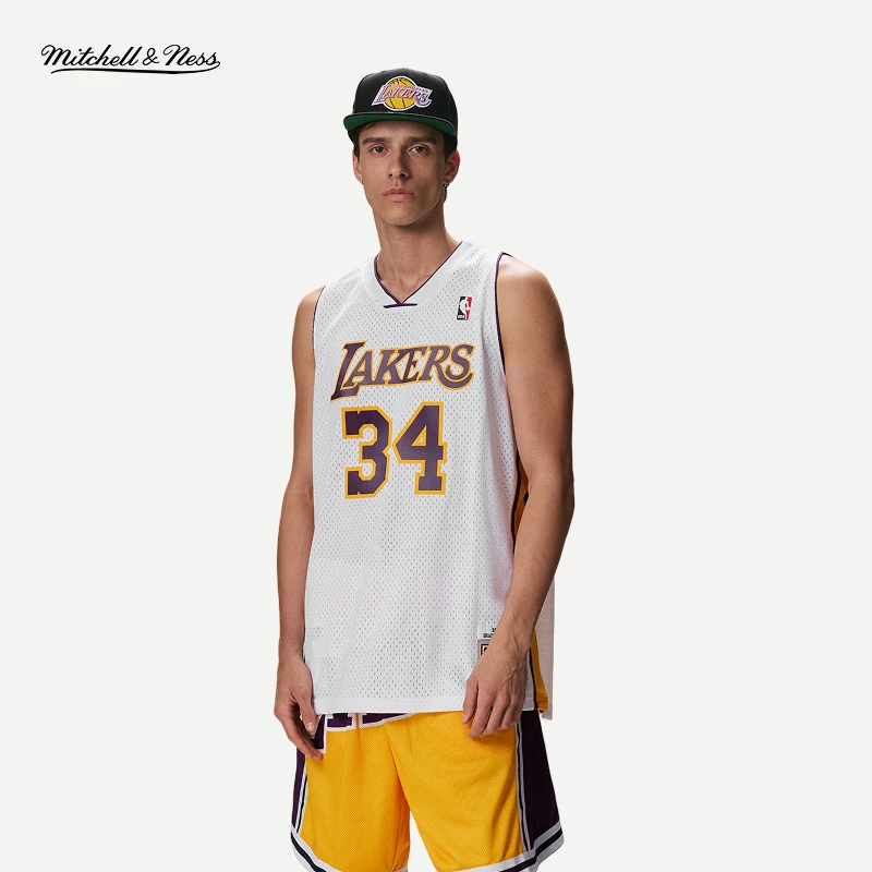 Mitchell&ness男子洛杉矶湖人沙克奥尼尔02-03赛季SW球衣运动背心