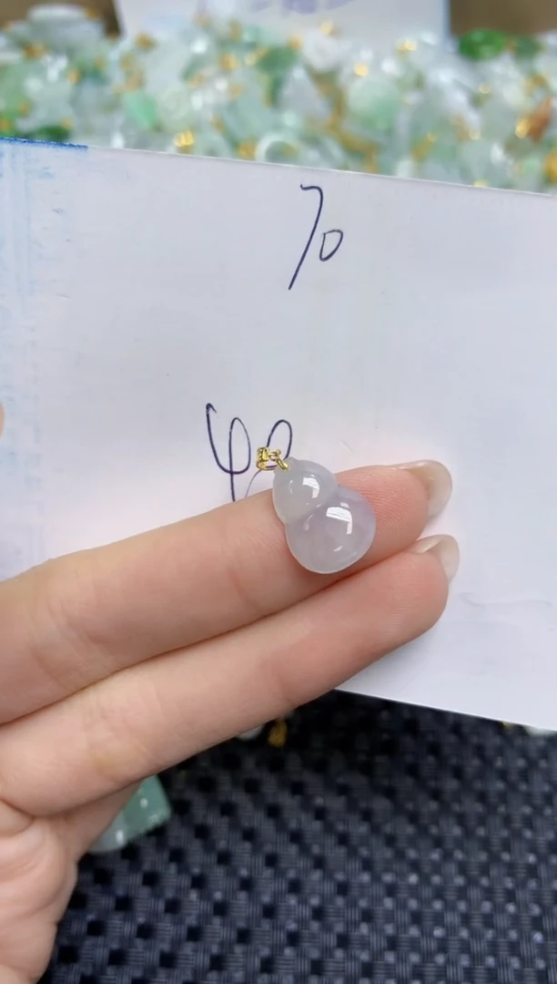 【闪购商品】翡翠颈饰18K金镶嵌天然缅甸A货翡翠