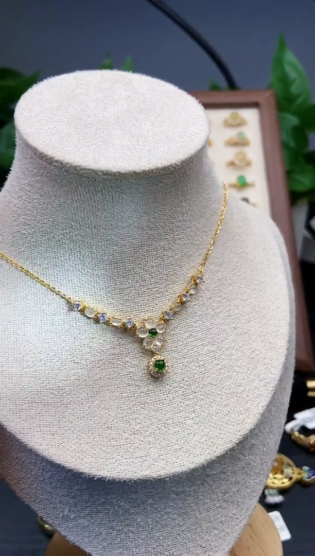 颈饰银S925镶嵌翡翠12