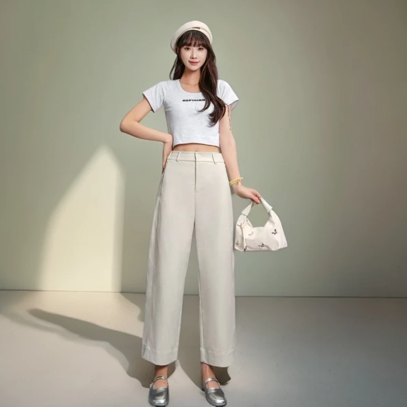 【素境】2533瑾菇菇 高品质极简风爆款高腰舒适百搭直筒裤时尚休闲