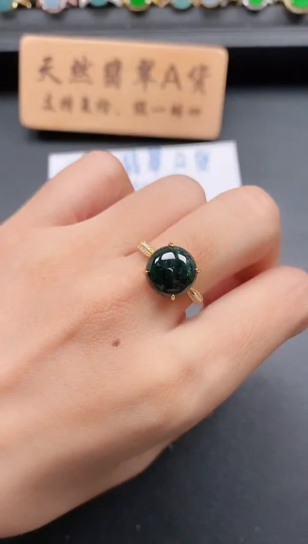 银S925镶嵌戒指翡翠111