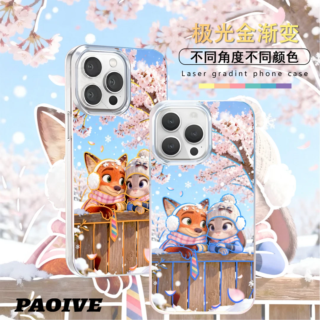 动物城朱迪尼克适用苹果华为vivo一加iPhone小米极光金手机壳