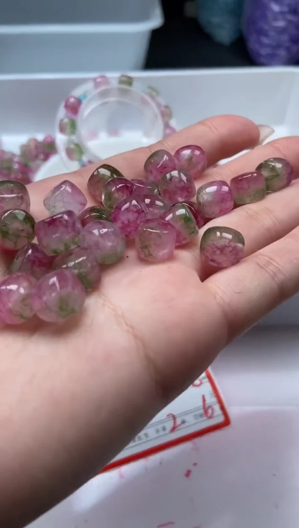 颈饰未镶嵌水晶W2947西瓜碧玺老型10*8MM*10颗