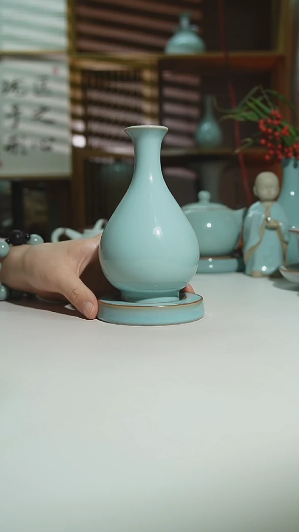 天青珑匠玉壶春二级加珑匠双线杯垫一级
