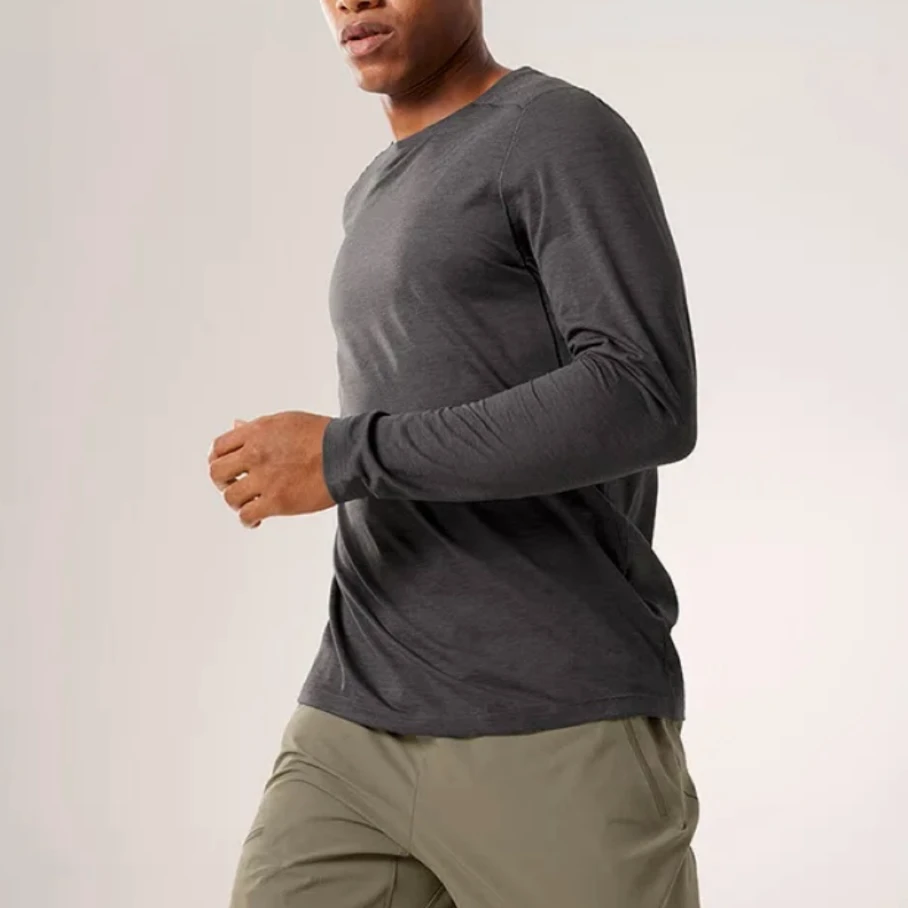 运动健身纯色速干高弹长袖T恤男款 DM24C975