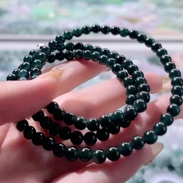 天然A货翡翠项链手链锁骨链男女款 圆珠链长链多样性发其一