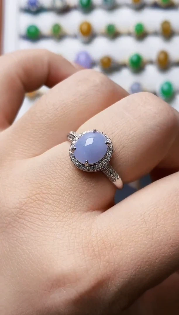 银S925镶嵌戒指翡翠4089