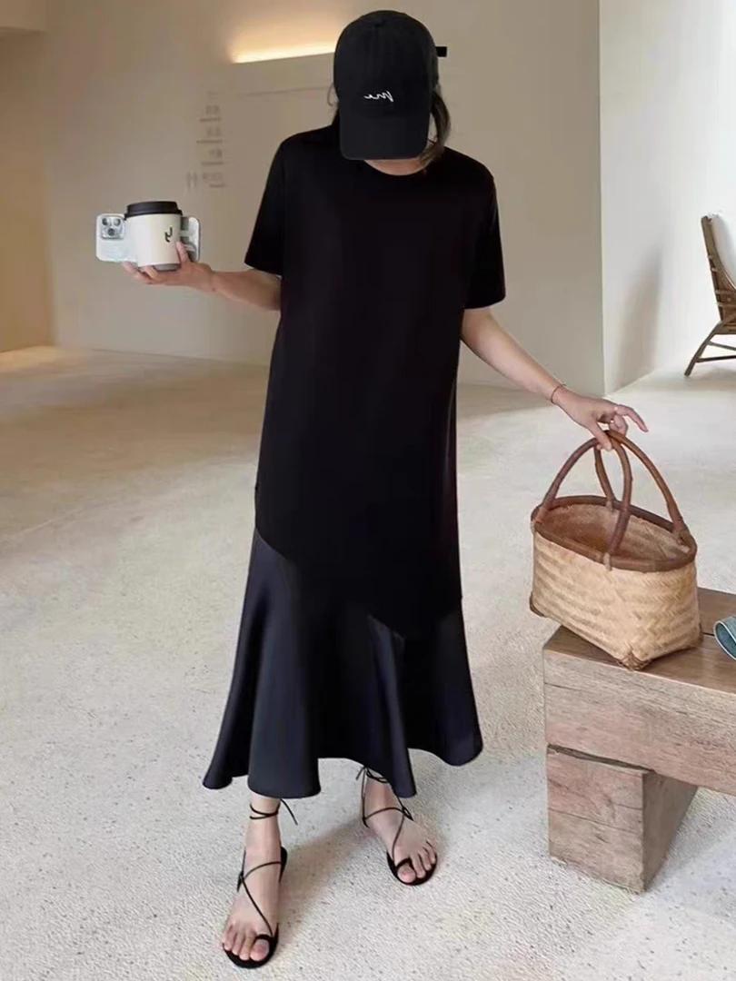 韩版过膝鱼尾小黑裙 339