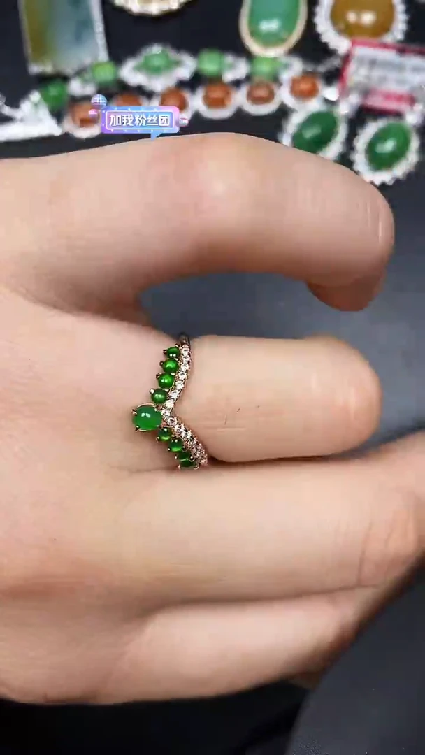 银S925镶嵌戒指翡翠3540