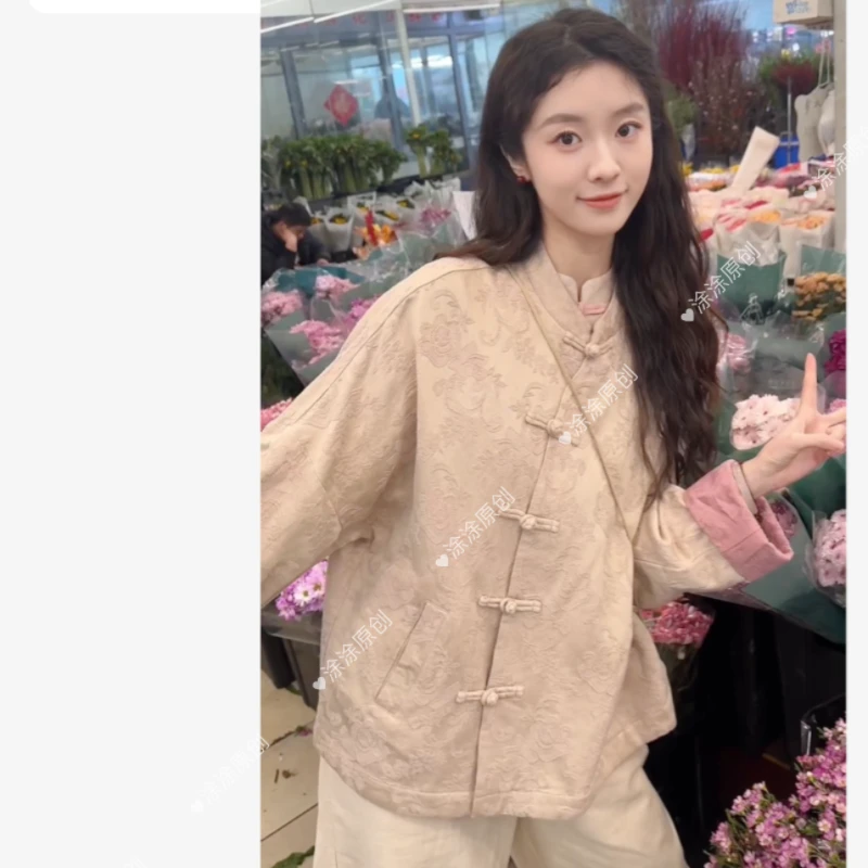 涂涂国风【云锦系列】斜襟外套春款上新原创设计中式复古手工盘扣