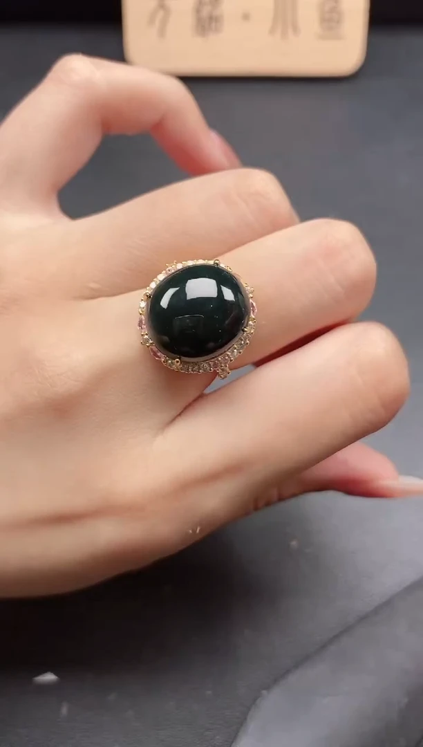 翡翠戒指银S925镶嵌51511