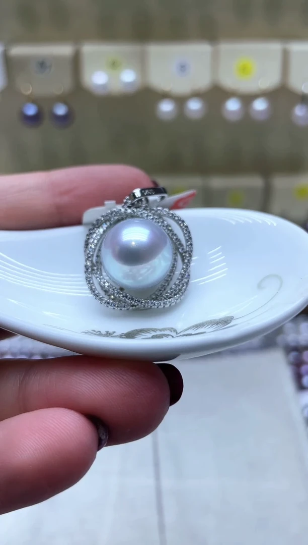 【闪购商品】海水珍珠吊坠银S925镶嵌吊坠
