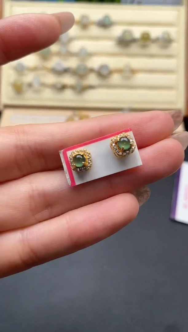 翡翠戒指银S925镶嵌8888888+1