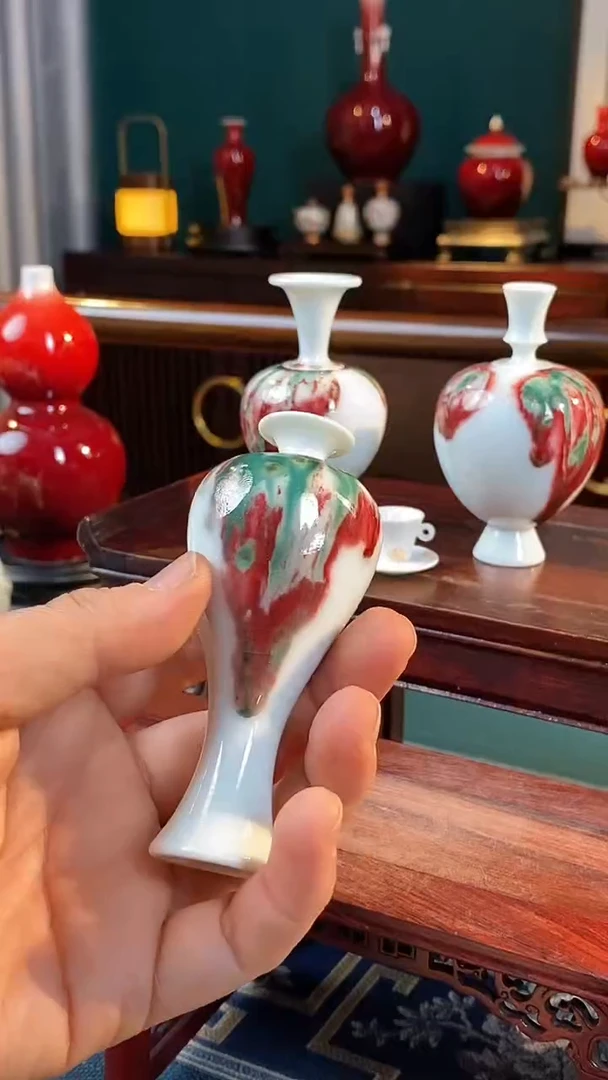 【闪购商品】摆件纯手工原创高温陶瓷〖红包翠釉里红〗