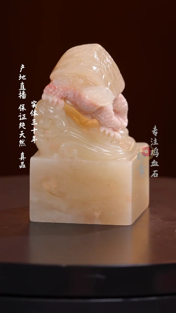 昌化石长寿龟 白玉冻印章