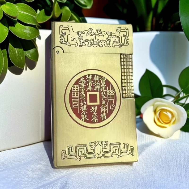 mosda煤油打火机男士侧滑朗声朱砂山鬼花钱高档创意送男友礼物