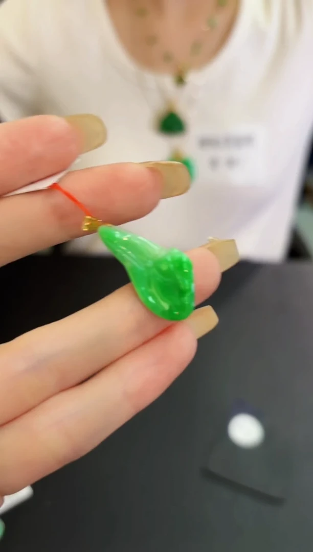 翡翠18K金镶嵌吊坠(不含链) 缅料A货/支持复检/一件