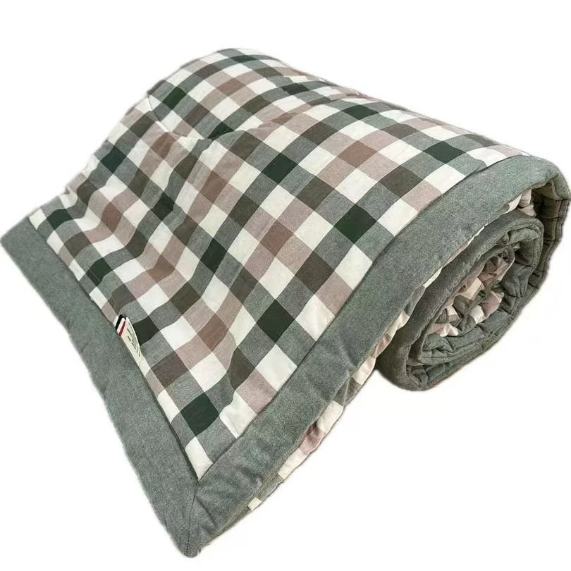 里外都是棉！色织新疆全棉水洗棉四季春秋被 15号 绿格