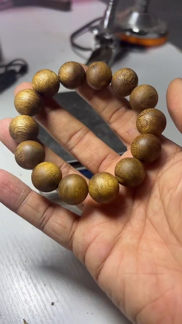 沉香手串手工奇楠沉香1.6圆珠单圈