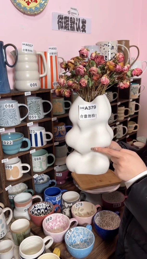 【闪购商品】陶瓷无盖款白色花瓶